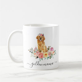 Golden Retriever Mam Floral Koffiemok