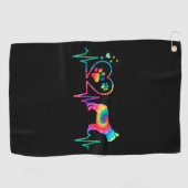 Golden Retriever mam Golfhanddoek (Horizontaal)