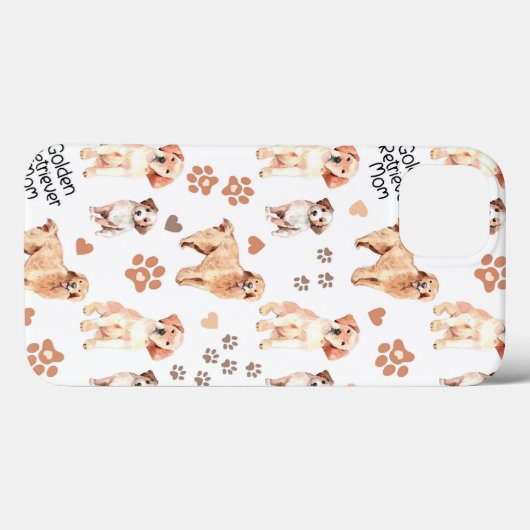 Golden Retriever Mam Pattern Case-Mate iPhone Case (Achterkant (horizontaal))