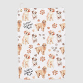 Golden Retriever Mam Pattern Golfhanddoek (Voorkant)