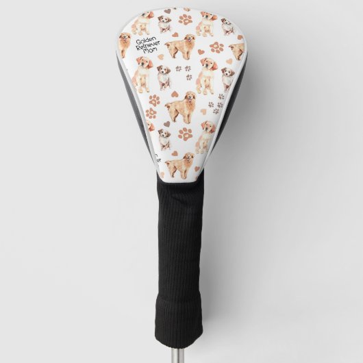 Golden Retriever Mam Pattern Golfheadcover (Voorkant)