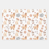 Golden Retriever Mam Pattern Inpakpapier Vel (Voorkant 3)