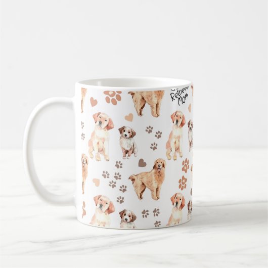 Golden Retriever Mam Pattern Koffiemok (Links)