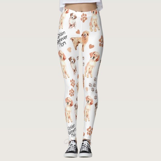 Golden Retriever Mam Pattern Leggings (Voorkant)