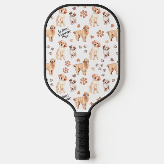 Golden Retriever Mam Pattern Pickleball Paddle (Voorkant)