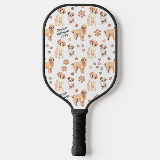 Golden Retriever Mam Pattern Pickleball Paddle (Achterkant)