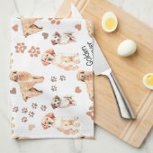Golden Retriever Mam Pattern Theedoek (Quarter Fold)