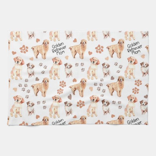 Golden Retriever Mam Pattern Theedoek (Horizontaal)