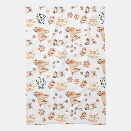Golden Retriever Mam Pattern Theedoek (Verticaal)