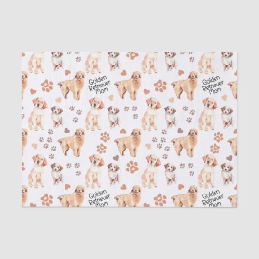 Golden Retriever Mam Pattern Tissuepapier (Voorkant)