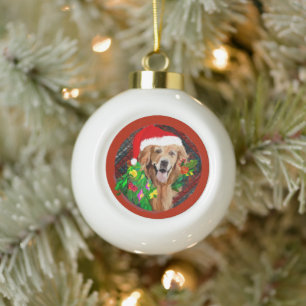 Golden Retriever mama Cute Hondenras Keramische Bal Ornament