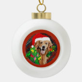 Golden Retriever mama Cute Hondenras Keramische Bal Ornament (Voorkant)
