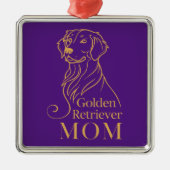 Golden Retriever mama Metalen Ornament (Voorkant)