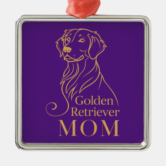 Golden Retriever mama Metalen Ornament (Voorkant)