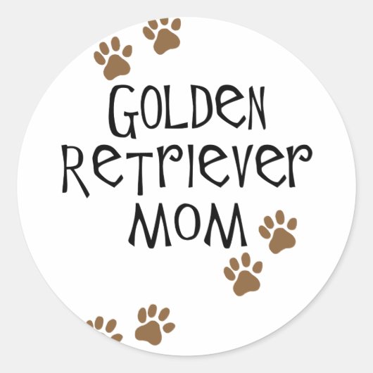 Golden Retriever mama Ronde Sticker (Voorkant)