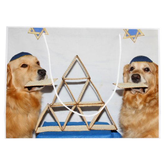 Golden Retriever Matzo Fun Passover Groot Cadeauzakje (Achterkant)
