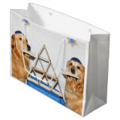 Golden Retriever Matzo Fun Passover Groot Cadeauzakje (Voorkant Gekanteld)