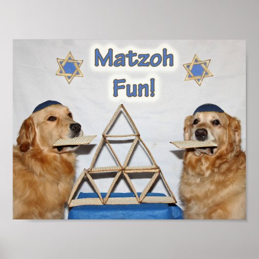 Golden Retriever Matzoh Fun Passover Poster (Voorkant)
