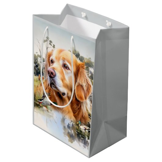 Golden Retriever Medium Cadeauzakje (Achterkant Gekanteld)