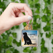 Golden Retriever Memorial Custom Name Silhouette Sleutelhanger (Hand)