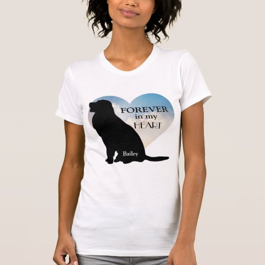 Golden Retriever Memorial Custom Name Silhouette T-shirt (Voorkant)