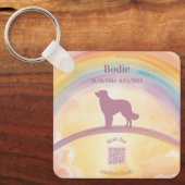 Golden Retriever Memorial Keychain Rainbow Bridge (Voorkant)