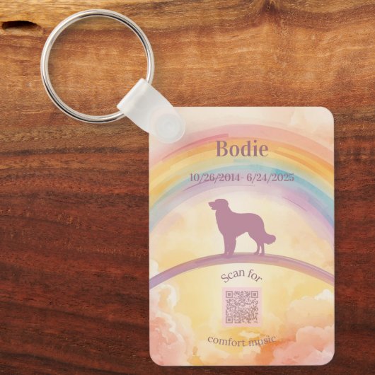 Golden Retriever Memorial Keychain Rainbow Bridge (Voorkant)