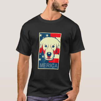 Golden Retriever Merica 4 juli Hond Puppy T-shirt