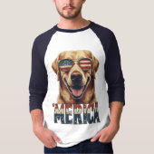  golden retriever Merica 4 juli T-shirt (Voorkant)