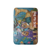 Golden Retriever Mermaid en Octopus Zeeen de Dag Badmat (Voorkant Verticaal)