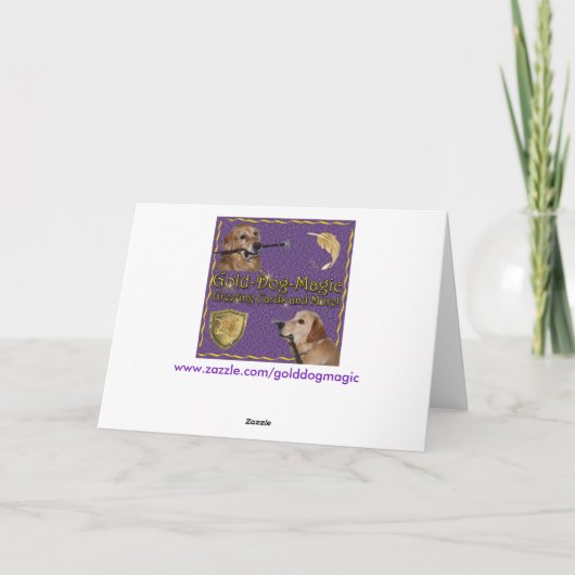 Golden Retriever Mermaid en Pirate Birthday Kaart (Achterkant)