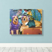 Golden Retriever Mermaid onder het Zee Canvas Afdruk (Insitu (Houten vloer))