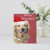 Golden Retriever Merry Christmas Feestdagenkaart (Staand voorkant)