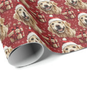 Golden Retriever Merry kerst Cadeaupapier (Rol Hoek)