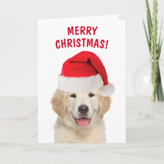Golden Retriever Merry kerst Feestdagen Kaart (Voorkant)
