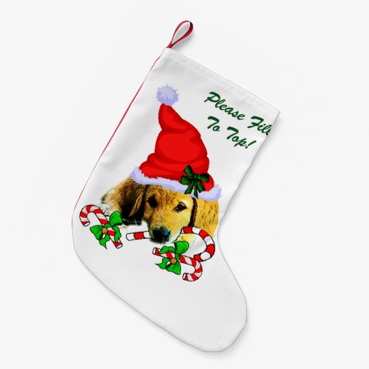 Golden Retriever Merry kerst Kleine Kerstsok (Voorkant (Hangend))