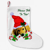 Golden Retriever Merry kerst Kleine Kerstsok (Voorkant)