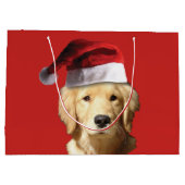 Golden Retriever Merry kerstcadeau Groot Cadeauzakje (Achterkant)
