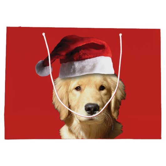 Golden Retriever Merry kerstcadeau Groot Cadeauzakje (Achterkant)