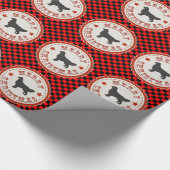 Golden Retriever Merry kerstemblem op cheques Cadeaupapier (Hoek)