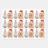 Golden Retriever Merry Kerstmis Hondenliefhebber Inpakpapier Vel (Voorkant 2)