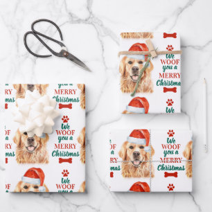 Golden Retriever Merry Kerstmis Hondenliefhebber Inpakpapier Vel