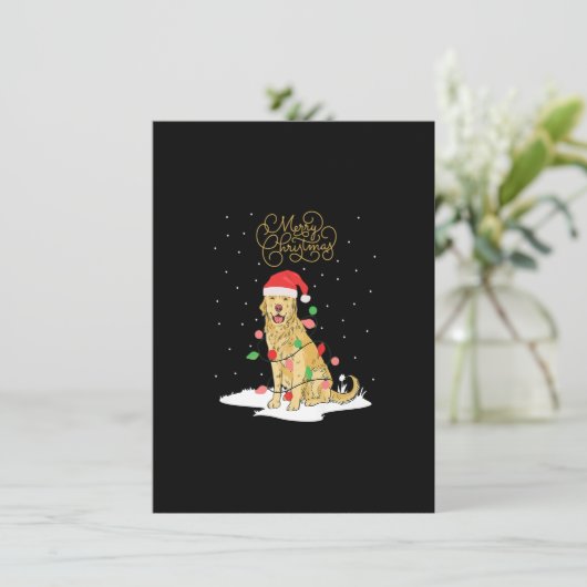 Golden Retriever Merry Kerstmis Retriever Ch Kaart (Staand voorkant)