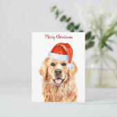 Golden Retriever Merry kerstpap Dog Feestdagenkaart (Staand voorkant)