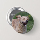 Golden Retriever met 1 Ronde Button 5,7 Cm (Voorkant /achterkant)
