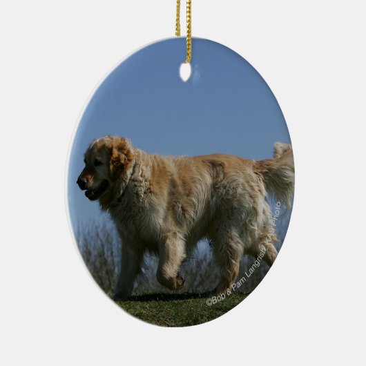 Golden Retriever met 3 Keramisch Ornament (Rechts)