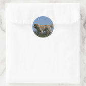Golden Retriever met 3 Ronde Sticker (Tas)