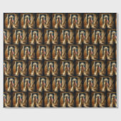 Golden Retriever met Amerikaanse vlag Cadeaupapier (Vlak)