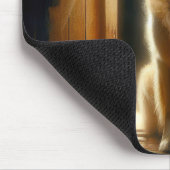 Golden Retriever met Amerikaanse vlag Muismat (Hoek)