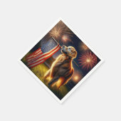 Golden Retriever met Amerikaanse vlag Servet (Hoek)